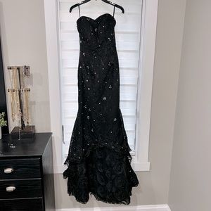 Custom Made Black Mermaid Style Prom Pageant Gown